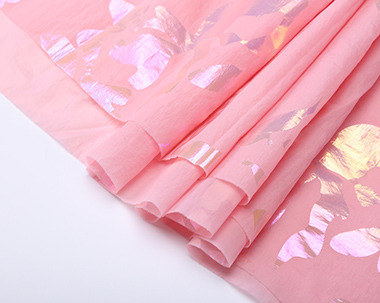 渭南100%Nylon taffeta gold silver foil hot-stamping shinny fabric for dress jacket garments